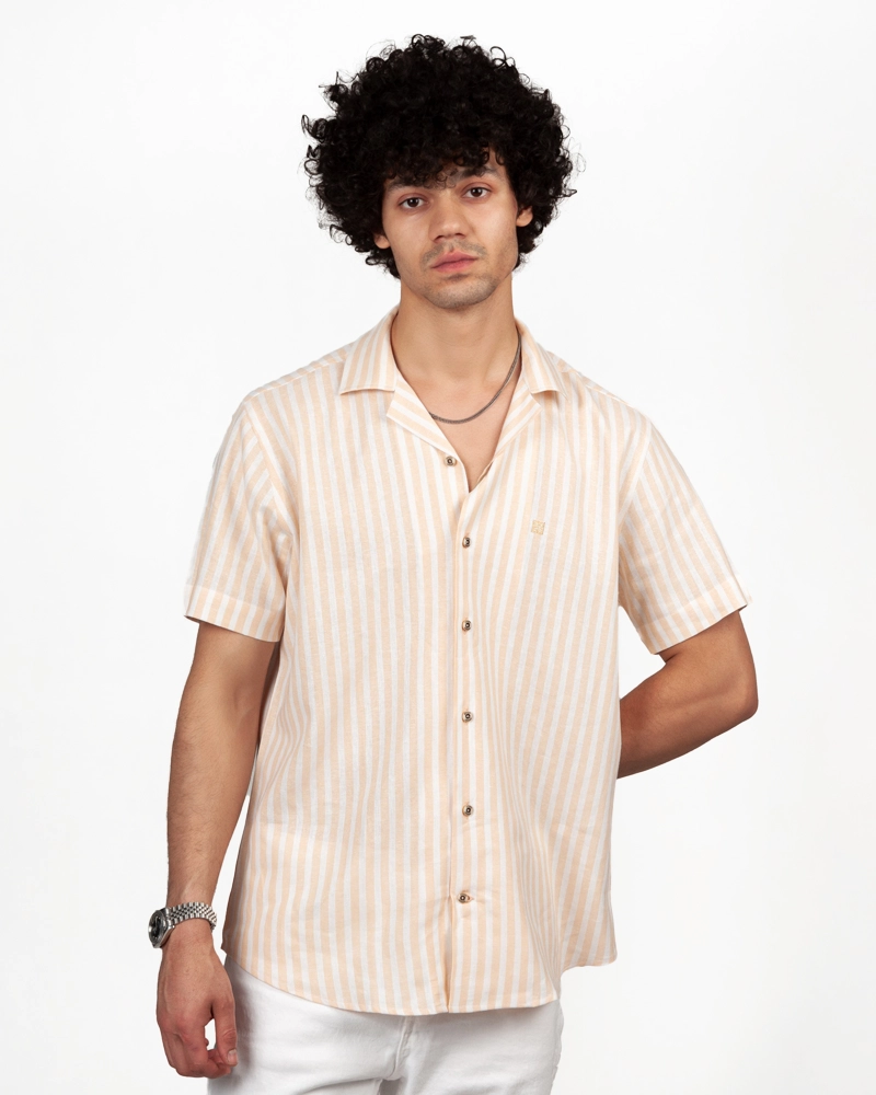 پیراهن اسلیم فیت آستین کوتاه یقه انگلیسی