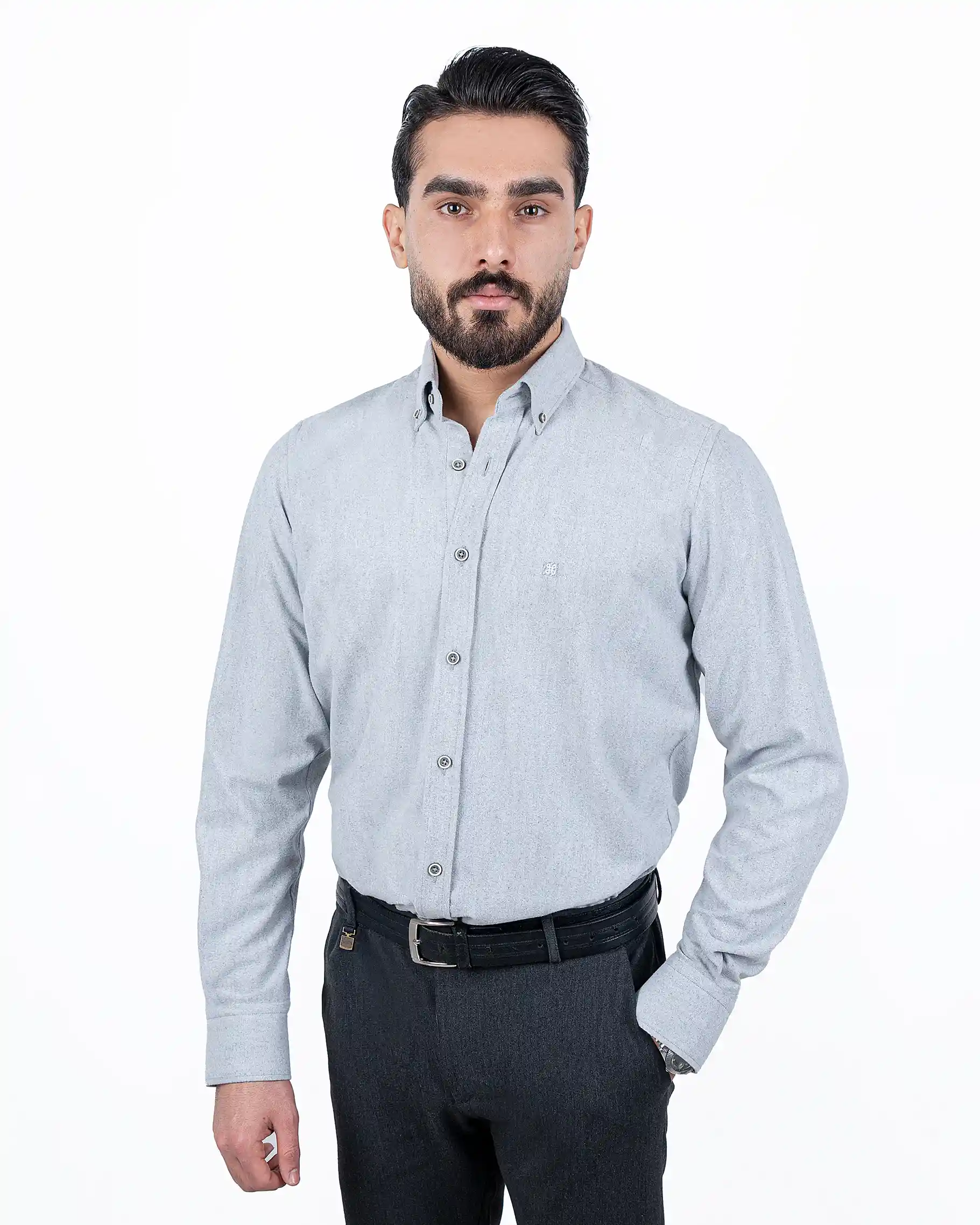 پیراهن آستین بلند پشم نازک کج راه