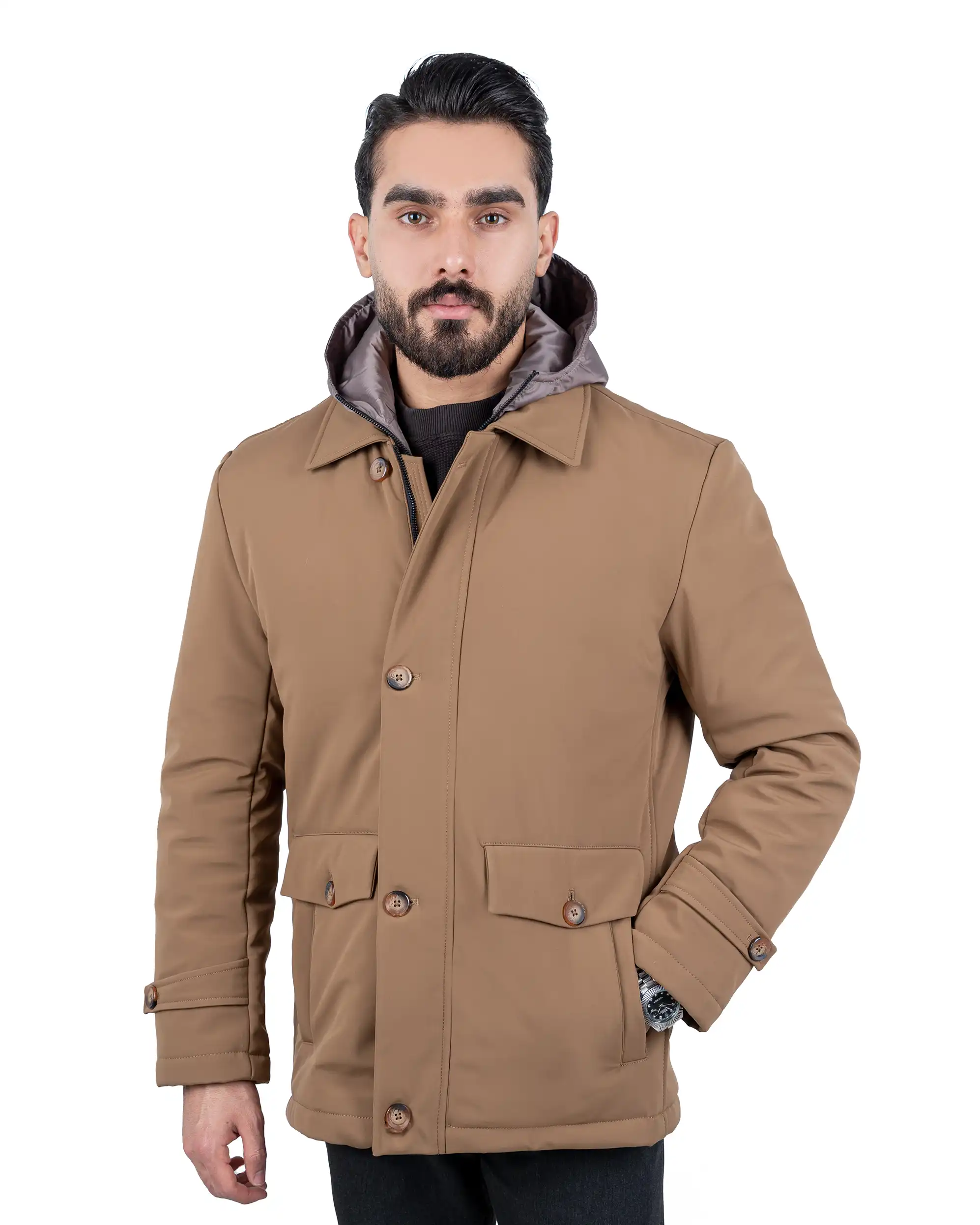 کاپشن زمستانی لاینر کلاهدار 