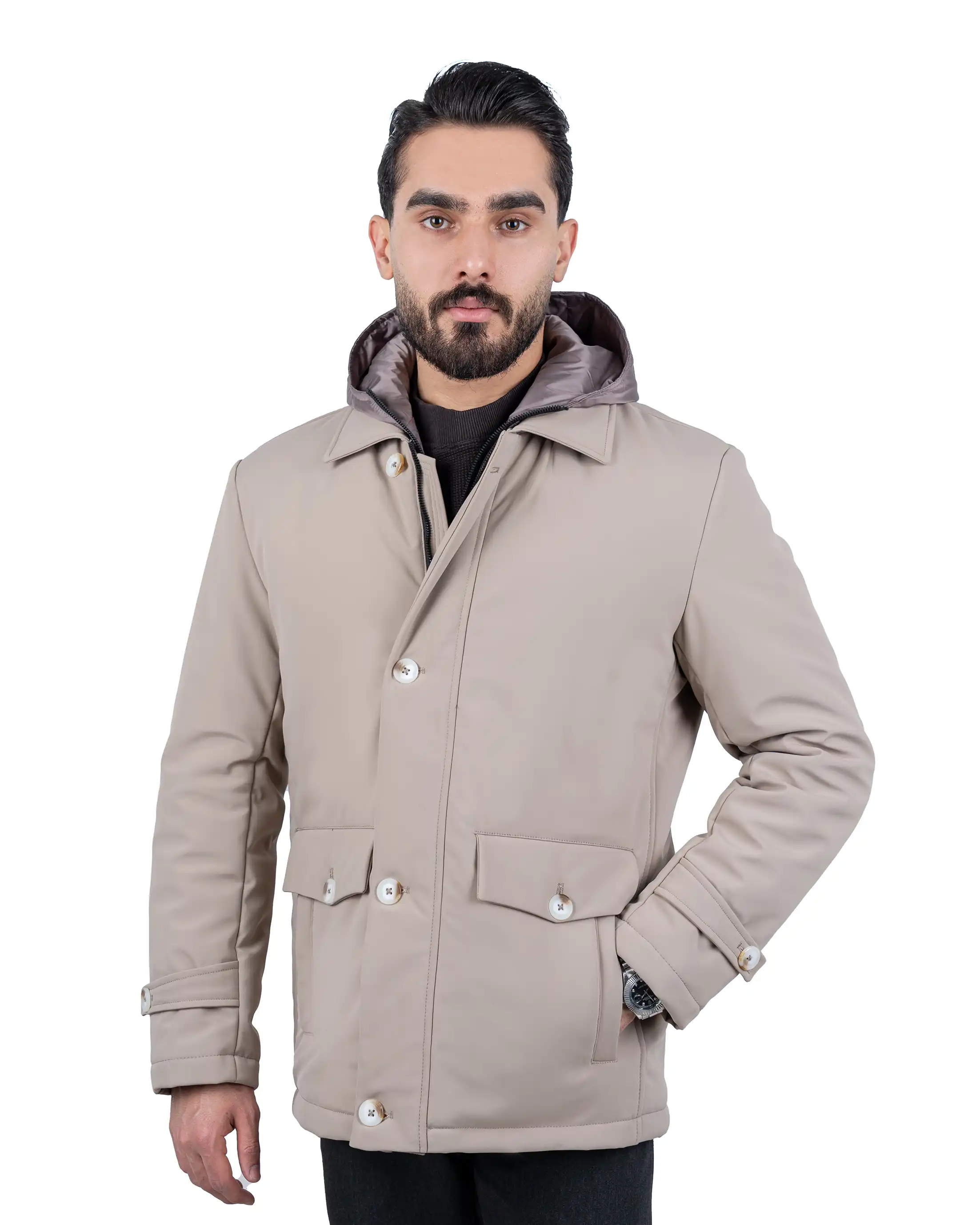 کاپشن زمستانی لاینر کلاهدار 