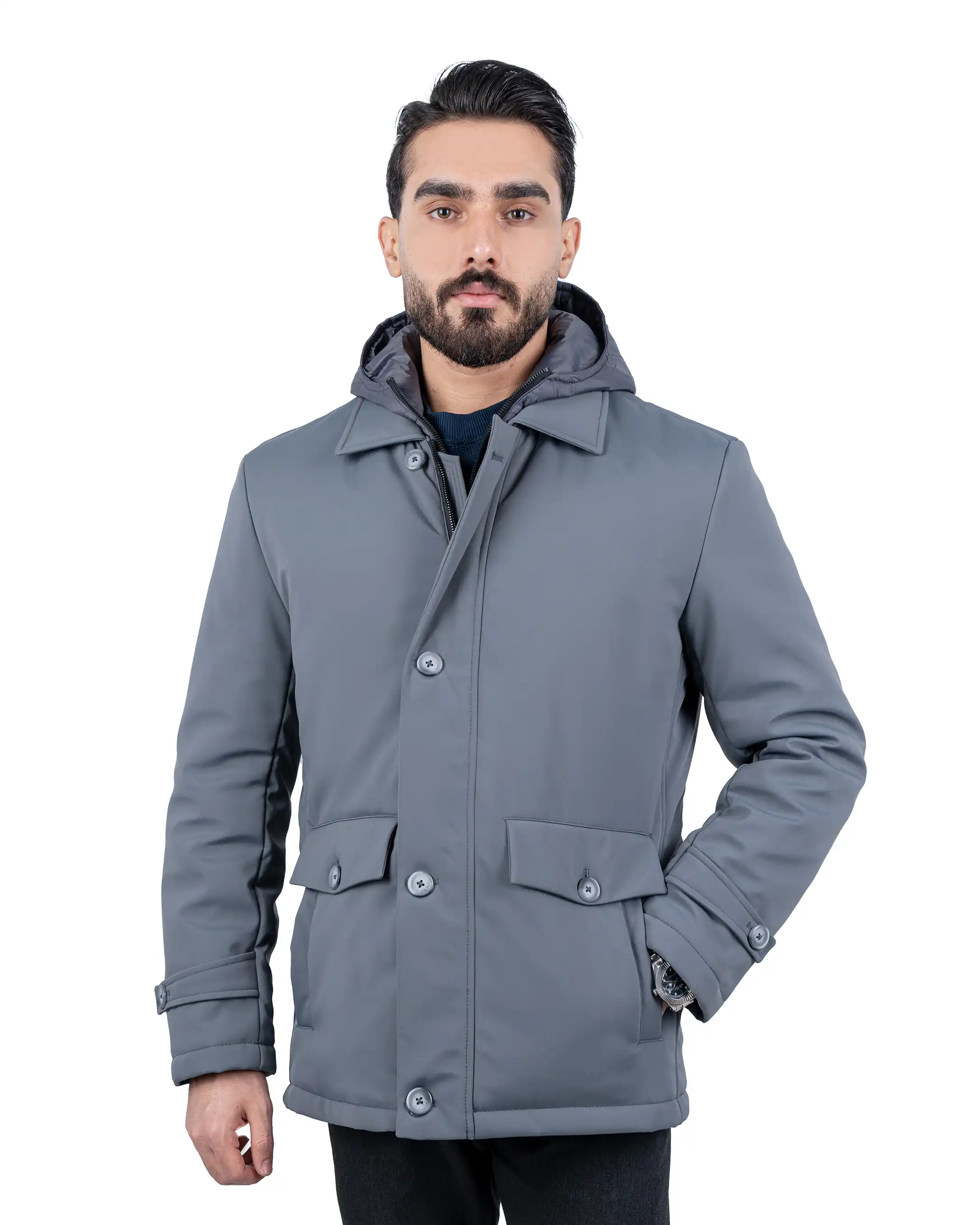 کاپشن زمستانی لاینر کلاهدار 