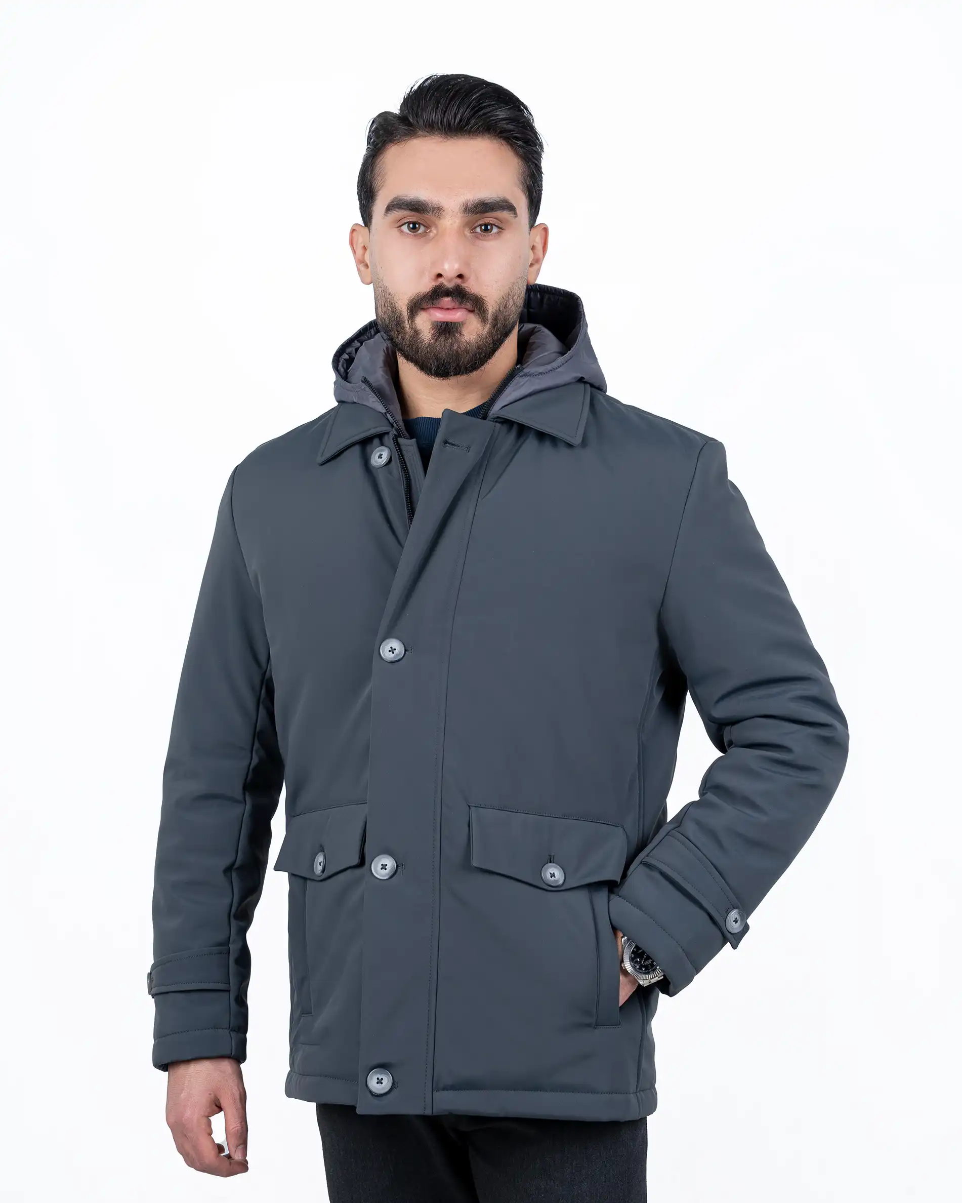 کاپشن زمستانی لاینر کلاهدار 