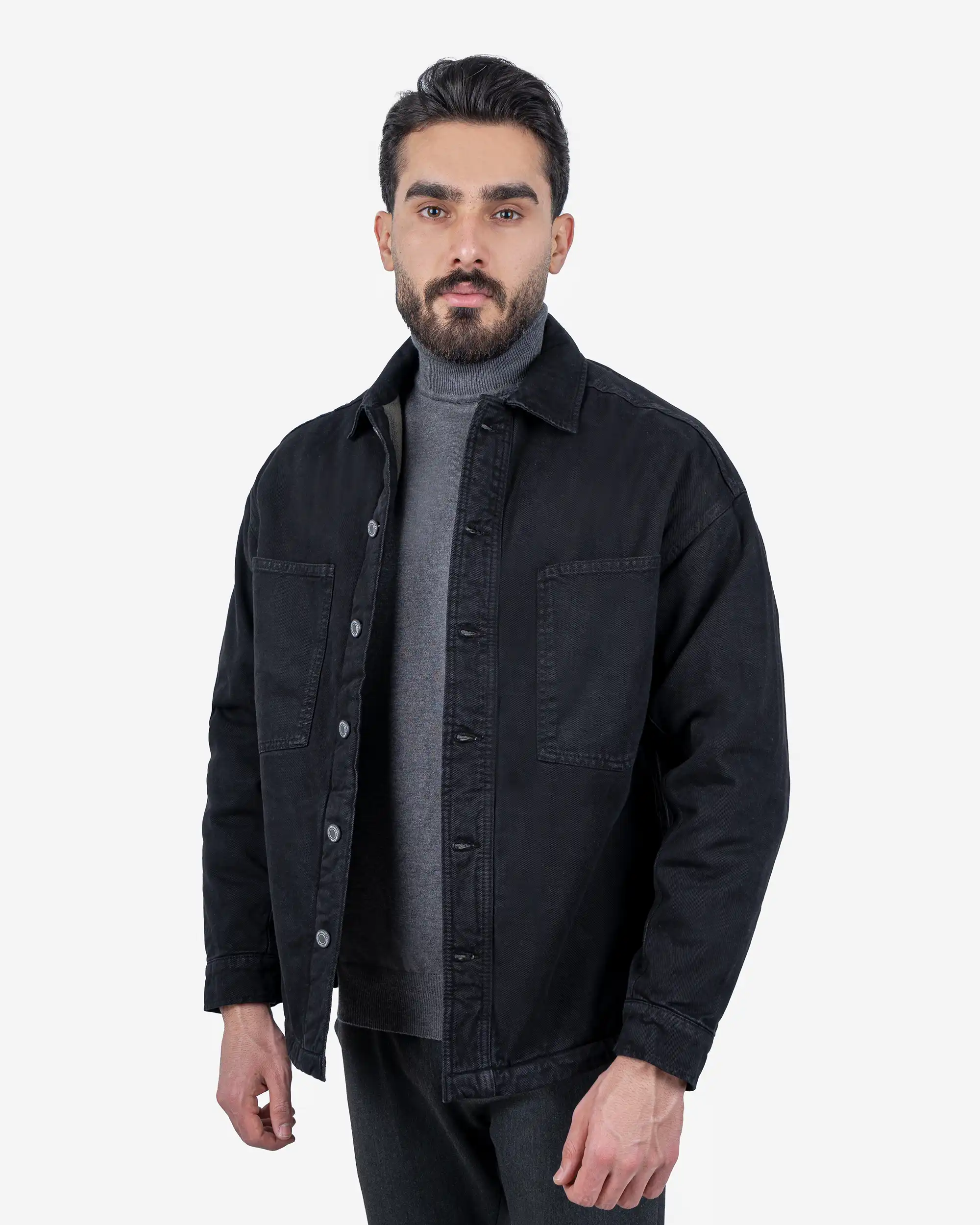 کاپشن کتان کج راه دو جیب پاکتی cut Box