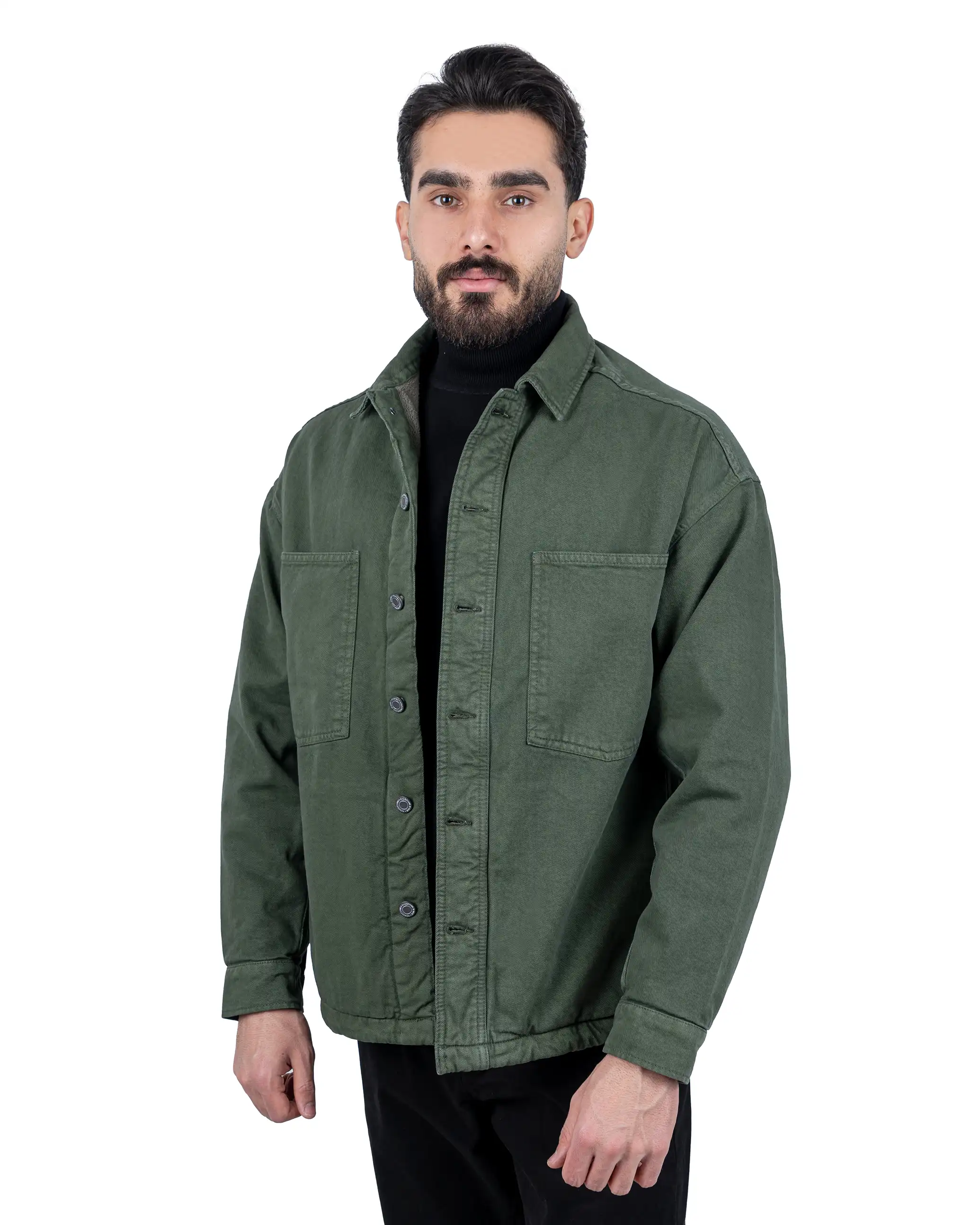 کاپشن کتان کج راه دو جیب پاکتی cut Box