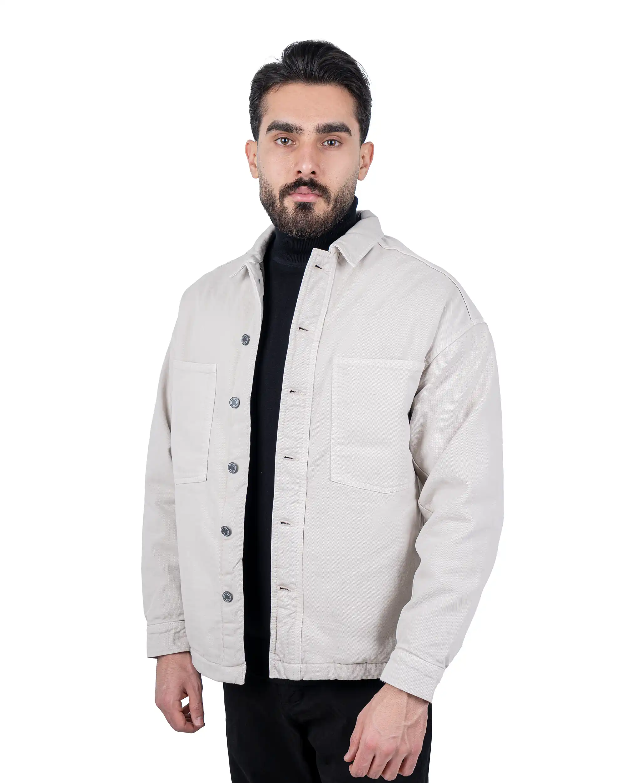 کاپشن کتان کج راه دو جیب پاکتی cut Box