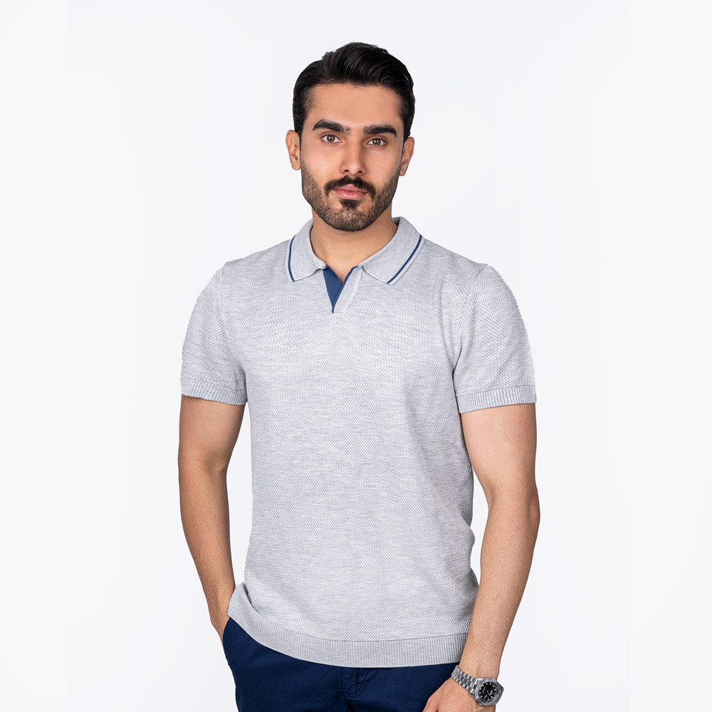 پولوشرت یقه خط دار بافت T.M