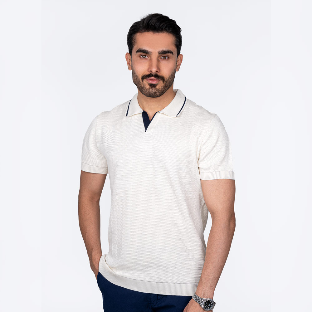 پولوشرت یقه خط دار بافت T.M