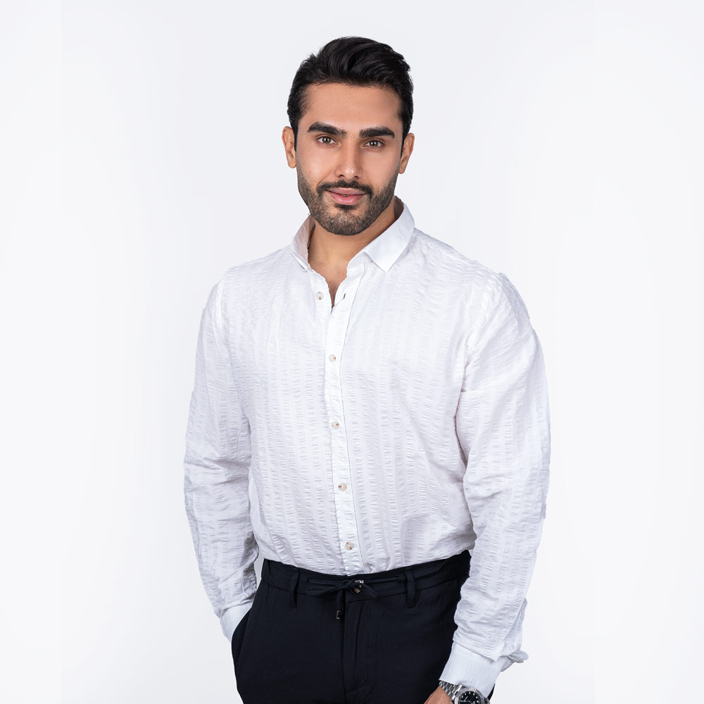 پیراهن آستین بلند پلاکت دوبل راه راه
