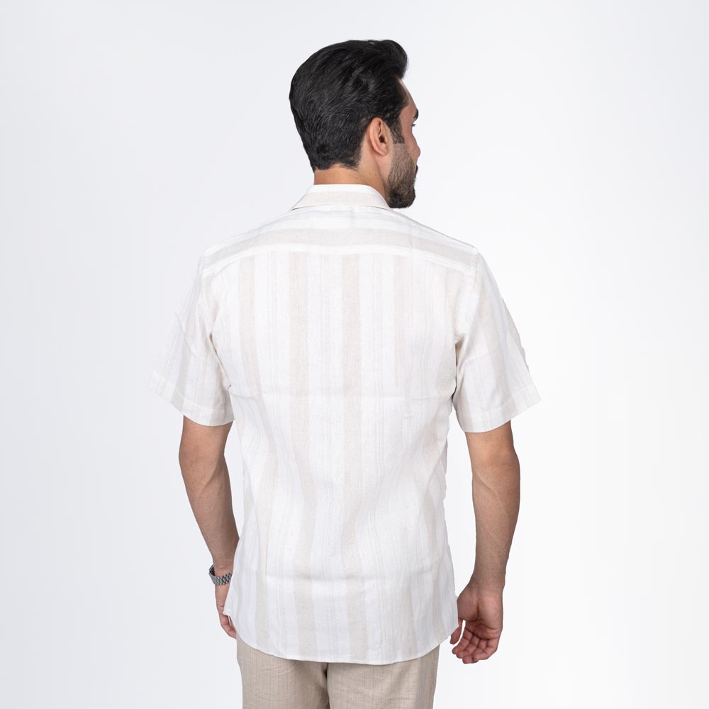 پیراهن آستین کوتاه راه راه جیب دار Comfort Fit