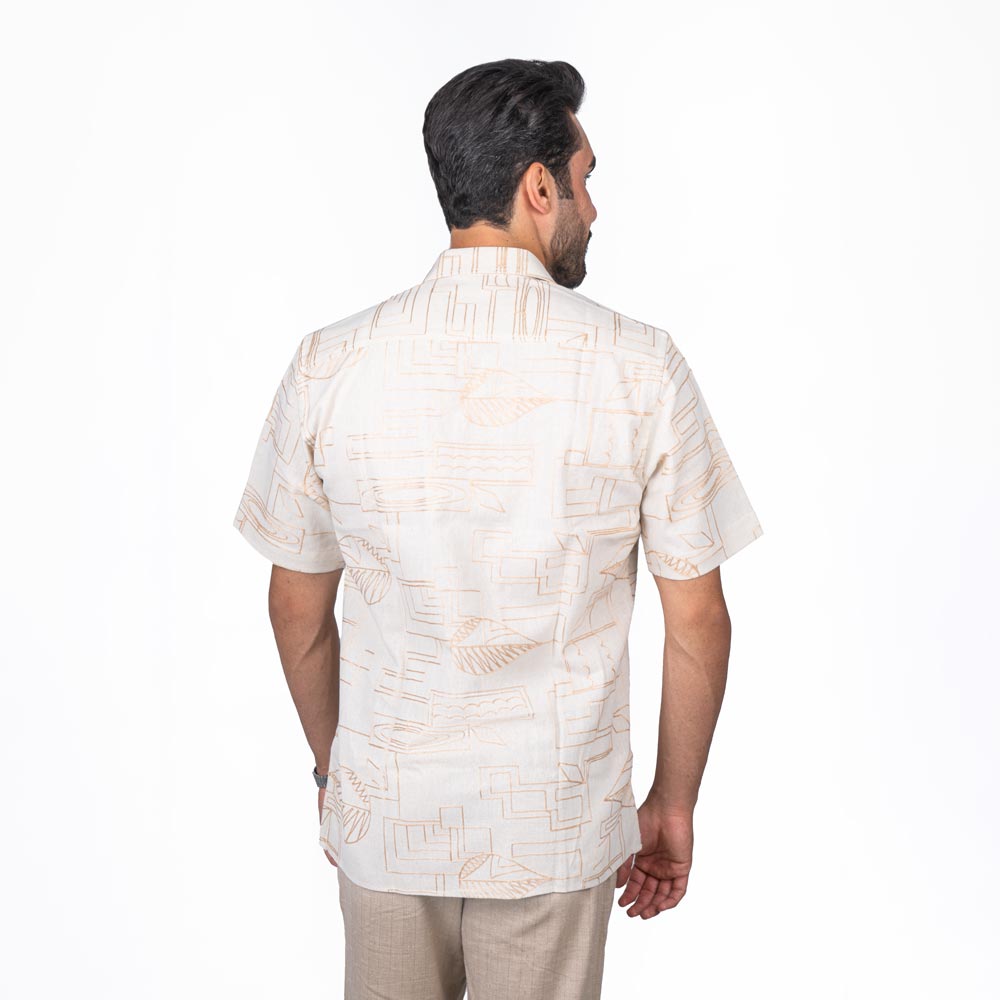 پیراهن آستین کوتاه لینن Sehirist Comfort Fit
