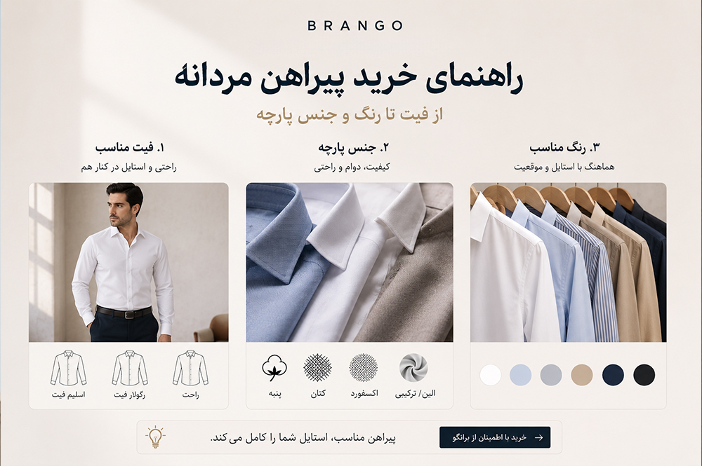 راهنمای خرید پیراهن مردانه؛ از فیت تا رنگ و جنس پارچه