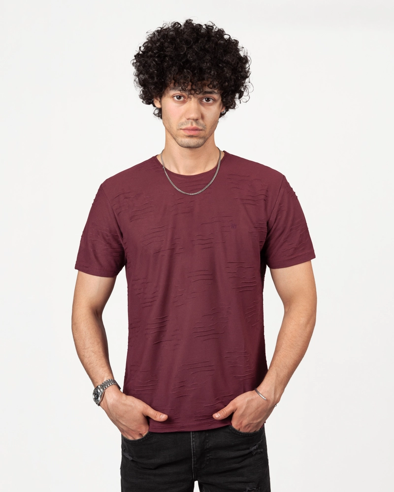 تیشرت یقه گرد طرح چروک