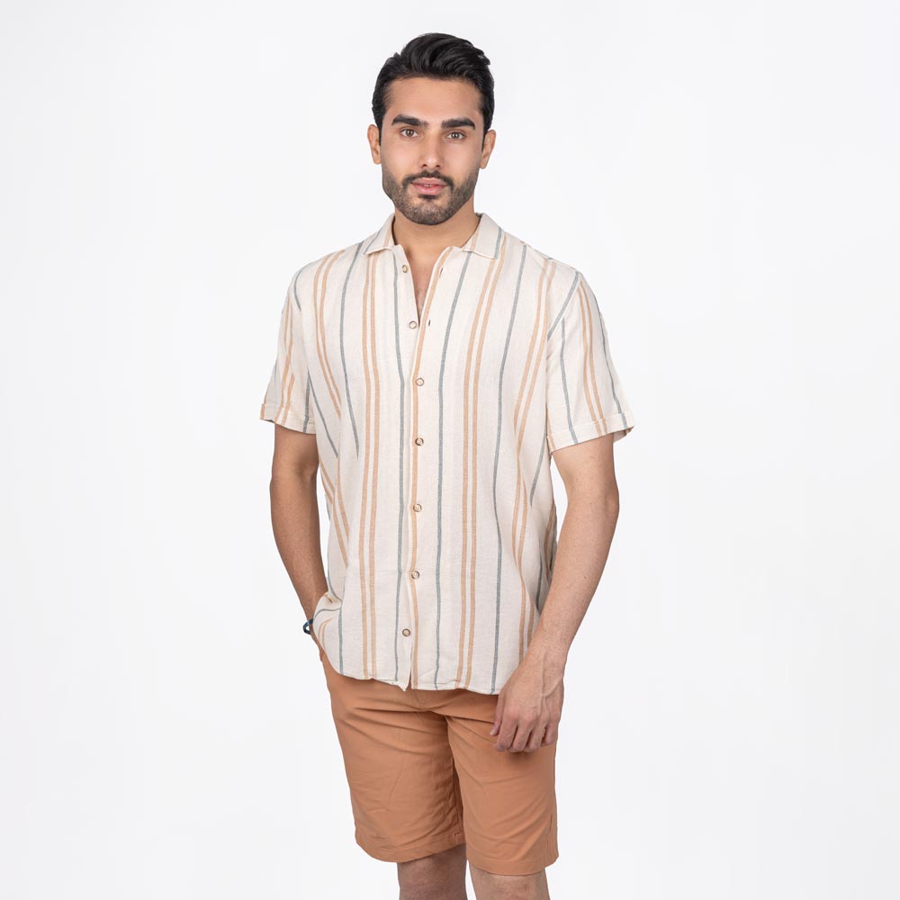 پیراهن آستین کوتاه یقه کمپ Retro