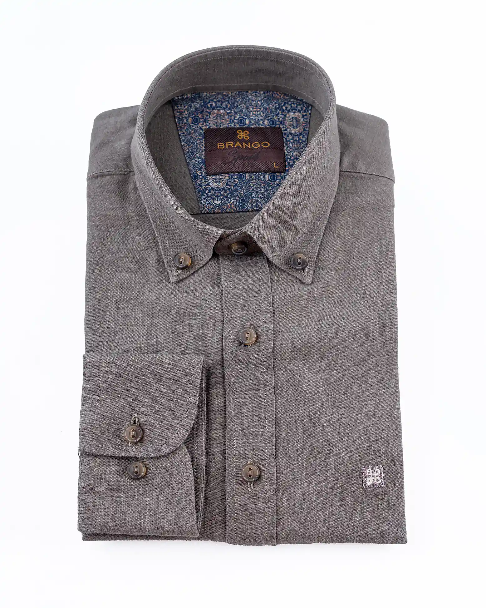 پیراهن آستین بلند جلو دوبل لینن