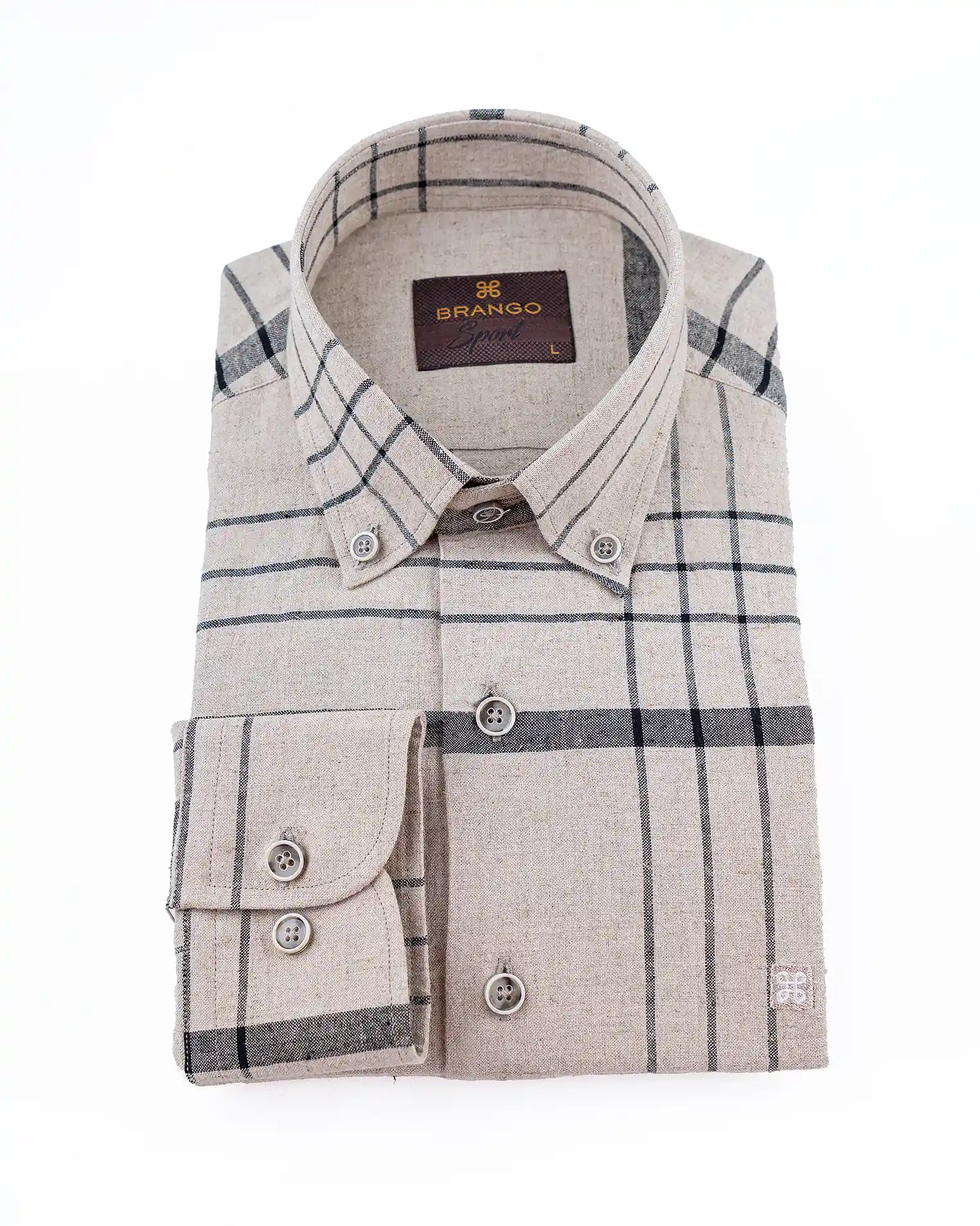 پیراهن آستین بلند یقه دکمه دار TARTAN PLAIDE