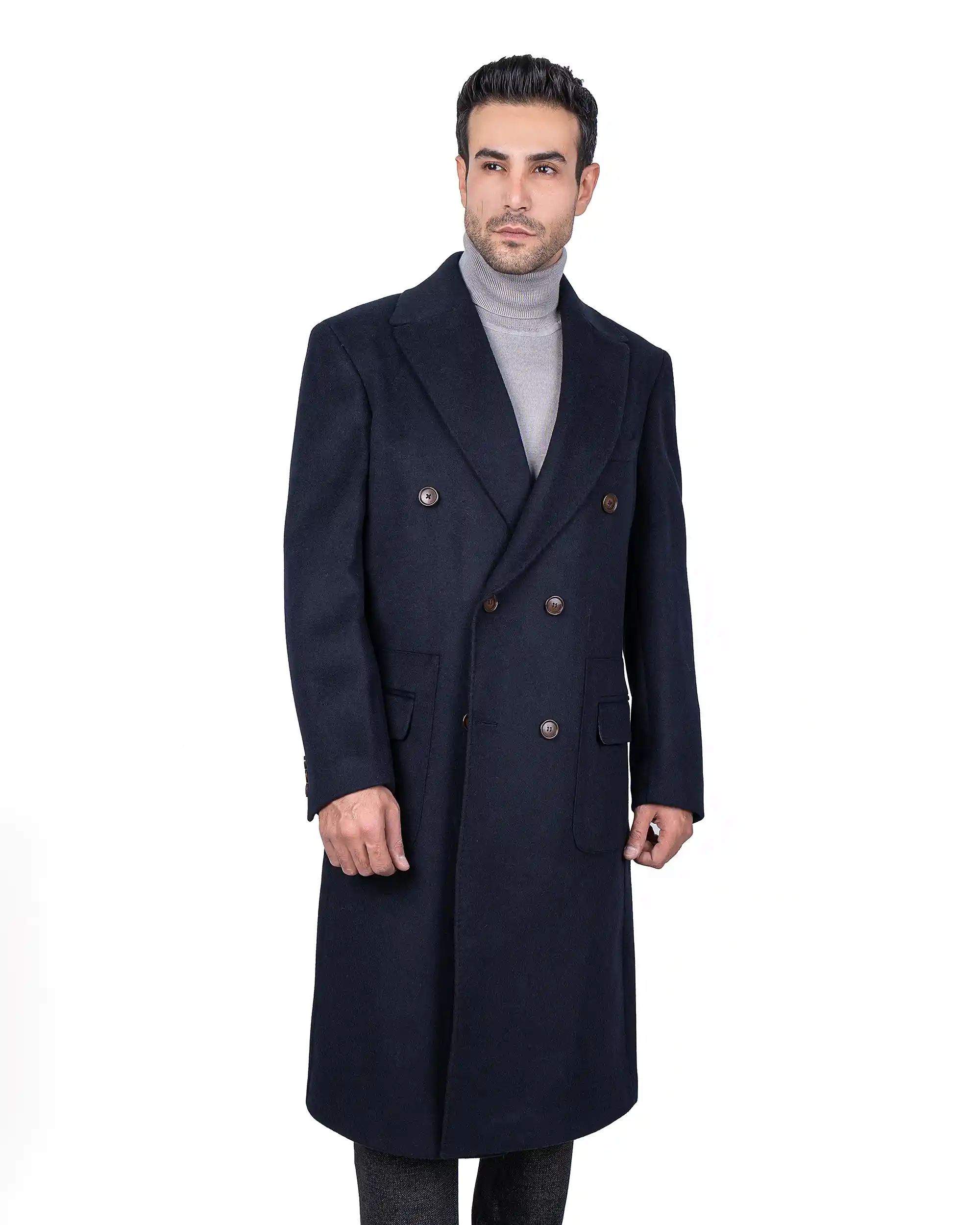 پالتو دبل برست دو جیب پاکتی