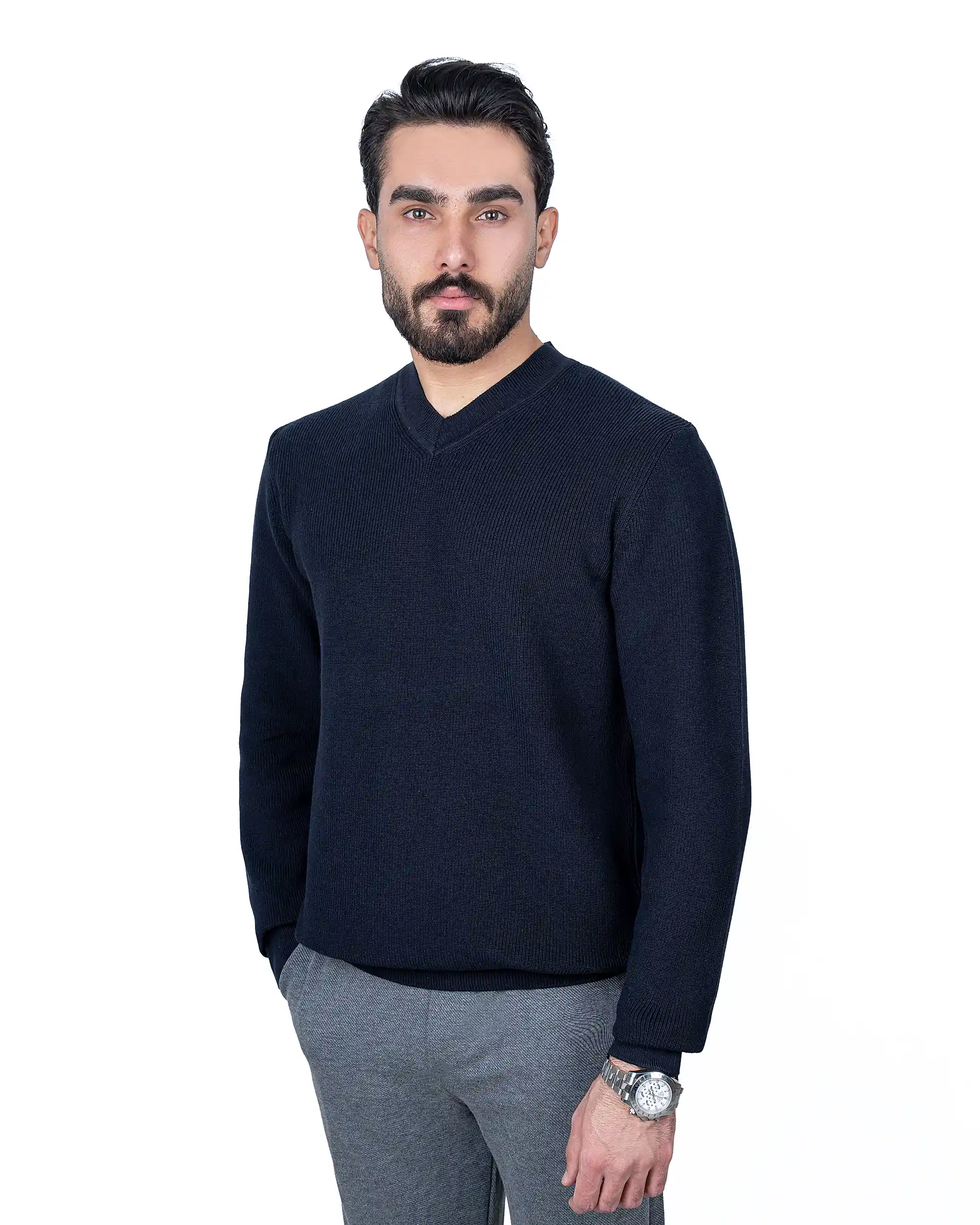 پلیور یقه هفت ریز بافت