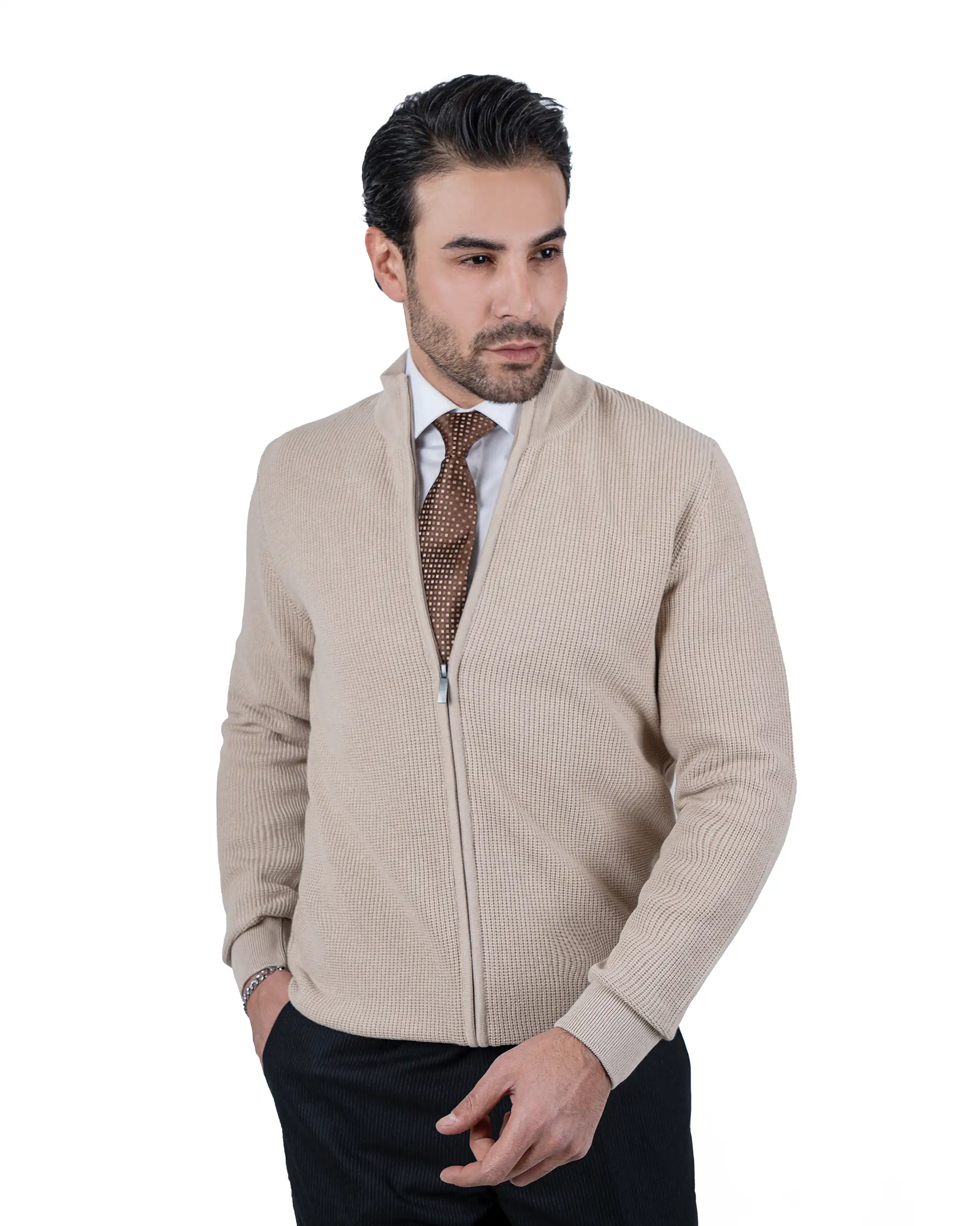 سویشرت یقه ایستاده بافت ریز basic