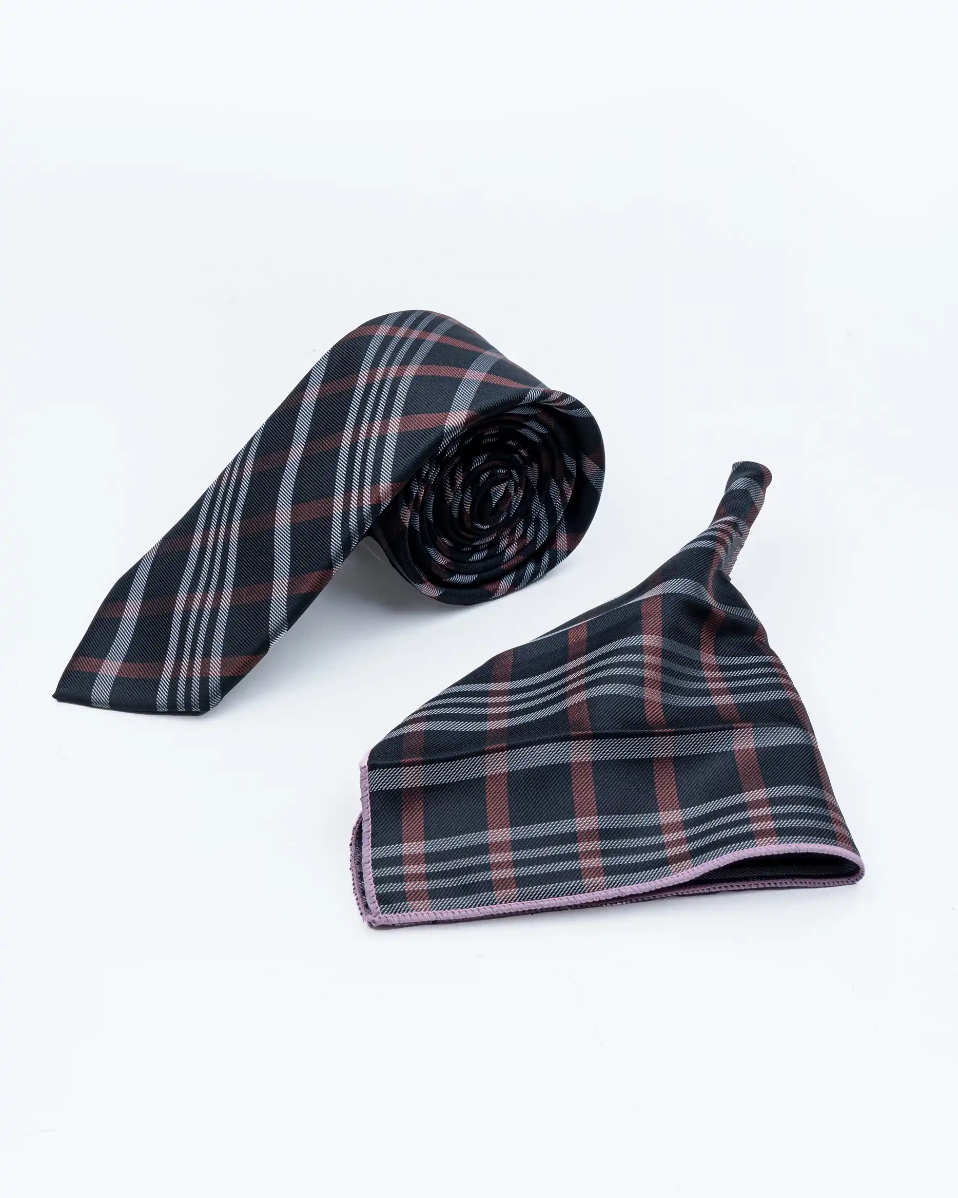 ست کراوات و پوشت plaid