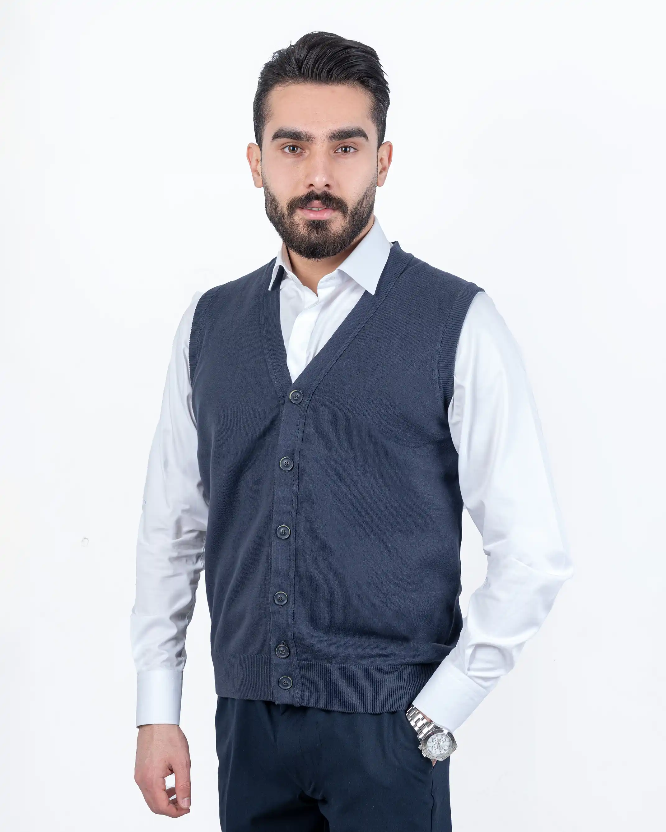 ژیله بافت دکمه دار یقه هفت