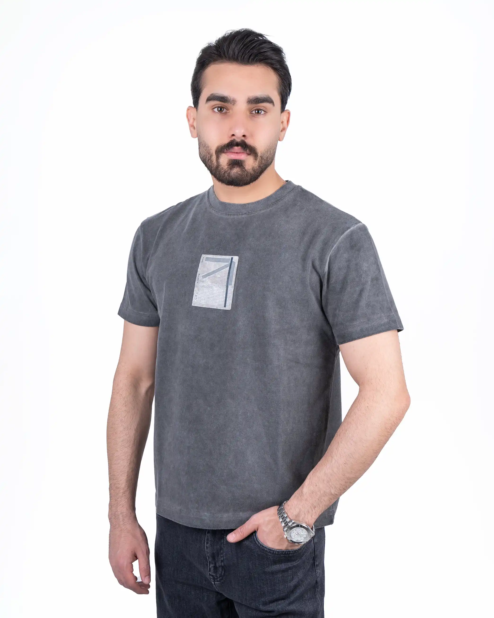 تیشرت یقه گرد سنگ شور تعادل