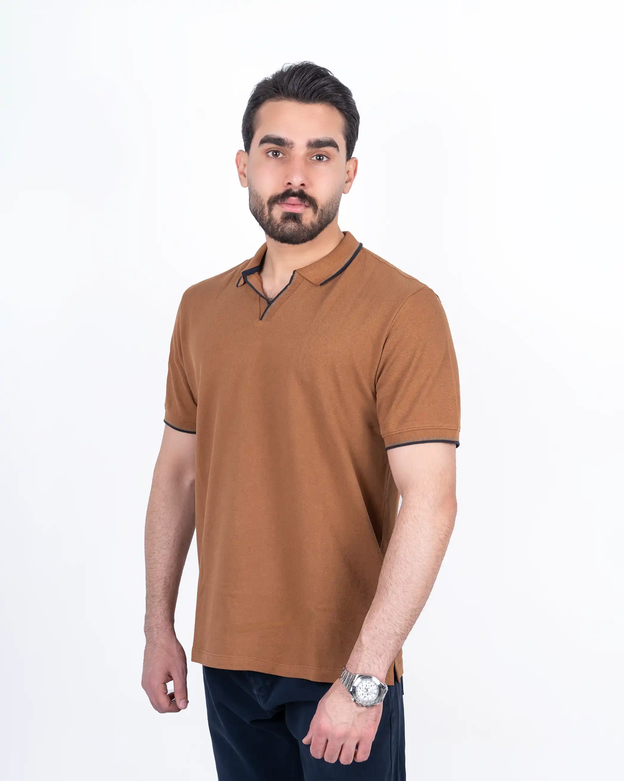 پولوشرت جودون بدون دکمه دو رنگ