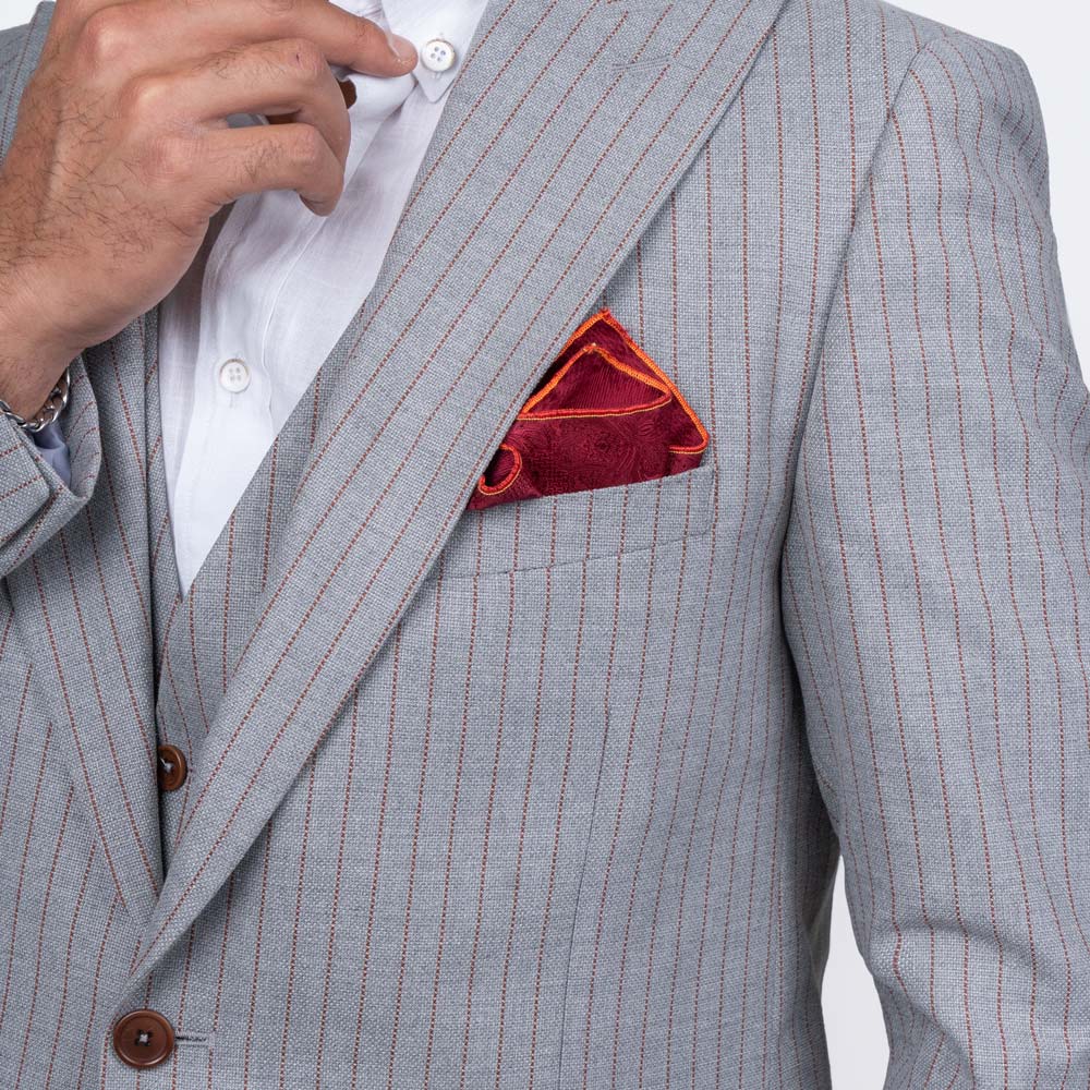 کت تک و جلیقه خط دار three pocket